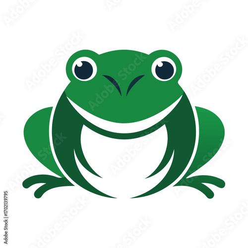 Minimalist Frog Logo Design on White Background