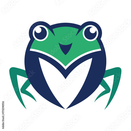 Minimalist Frog Logo Design on White Background