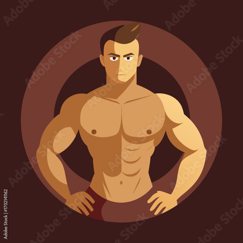 illustration of a man lifting weights in the gym