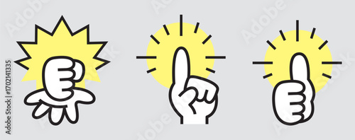 Pointing Hand Vector (color) – ビジネス資料用ハンドサイン(カラー)