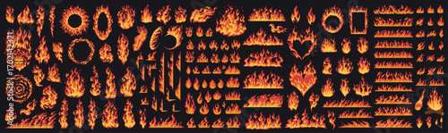 Fire graphics for design projects