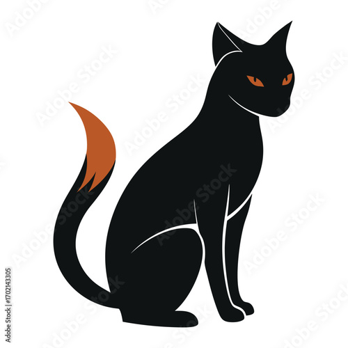 Minimalist Cat Logo Design on White Background