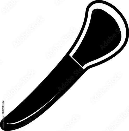 Shoe horn  vector black and white icon , white background