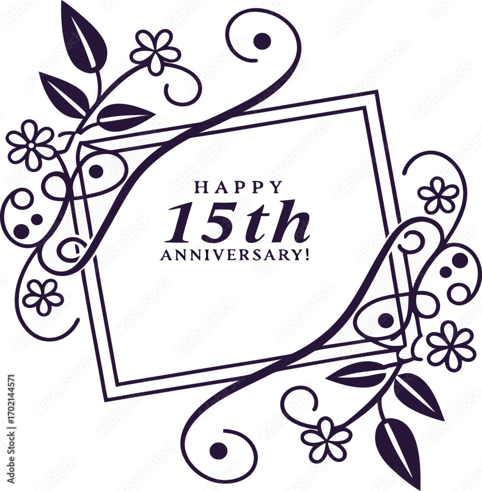 Fototapeta premium typography-on--anniversary- with floral design pro vector