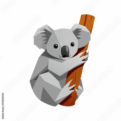 Stylized koala illustration isolated on transparent background, perfect for digital use