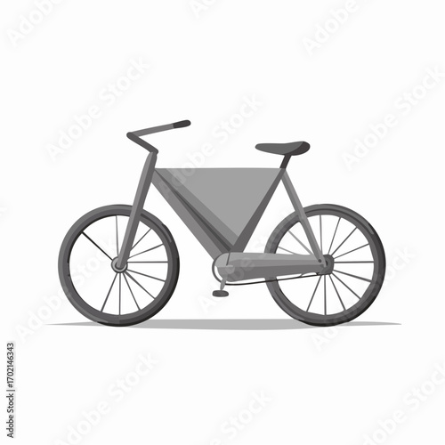 Minimalist electric bicycle illustration isolated on a transparent background, perfect for modern design projects