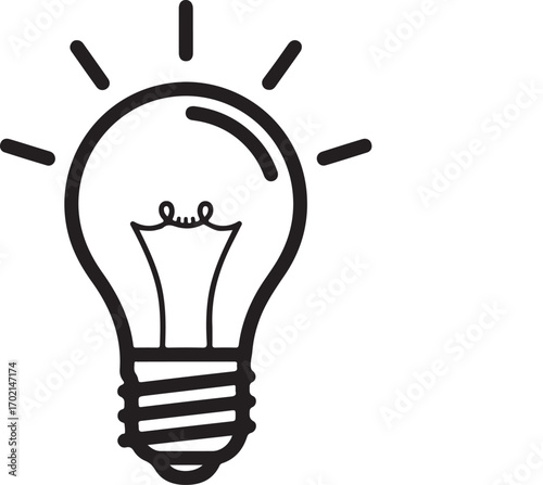 Simple light bulb icon represents ideas innovation and inspiration
