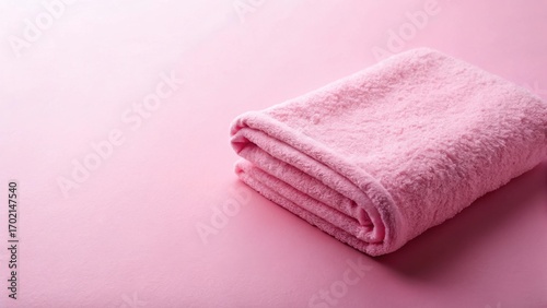 Soft Pink Towel on a Smooth Pink Surface for Relaxation and Comfort
