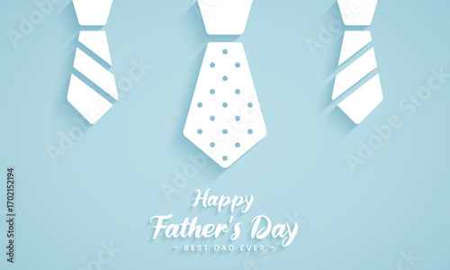 Vector Happy Father's Day With Tie Icons Template Design