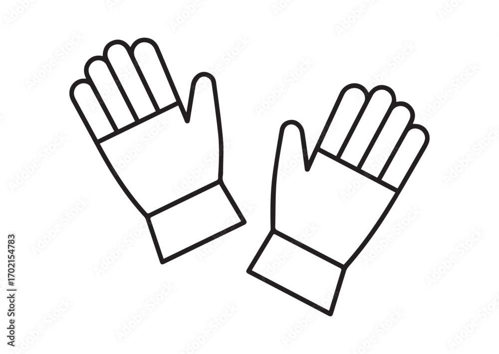 Obraz premium Gardener gloves line art vector