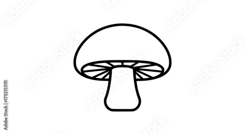 Mushroom on ground black white icon