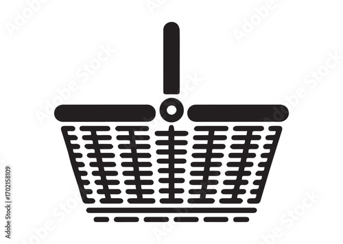 Wicker Picnic basket line art vector