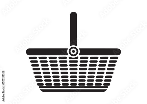 Wicker Picnic basket line art vector