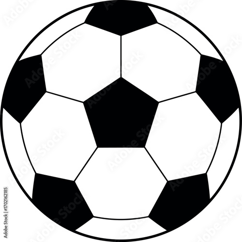 Classic soccer ball isolated on white simple sport game icon dynamic play equipment vector