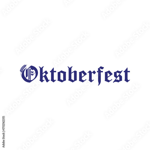 Oktoberfest text gothic style vintage decorative typography graphic design element vector