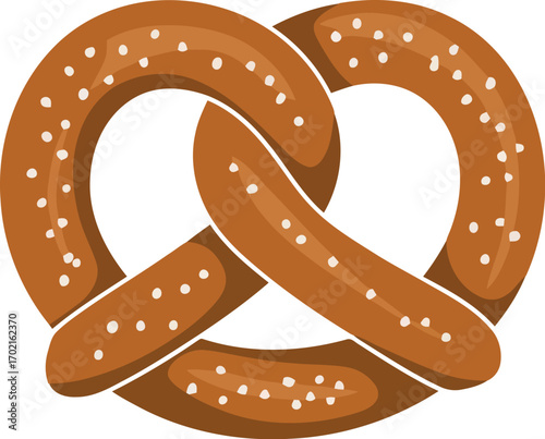 Golden brown soft pretzel with salt crystals perfect snack food isolated vector