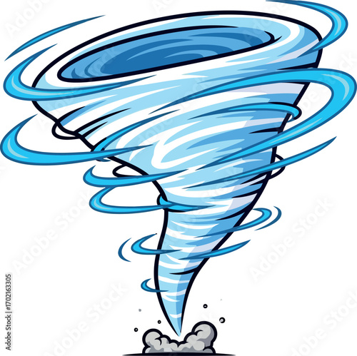 Powerful tornado swirling vortex dangerous weather storm element abstract art illustration vector