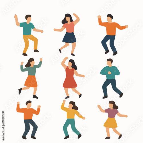 Energetic Group of People Dancing and Celebrating in a Vibrant Style
