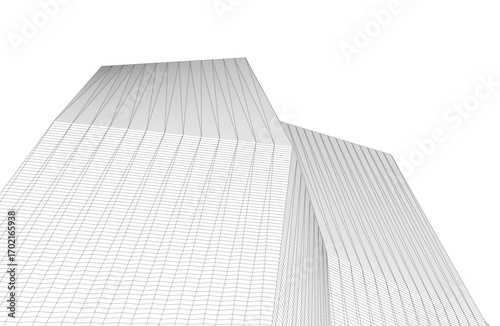 Architecture building 3d. Concept drawing
