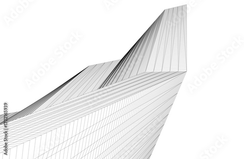 Architecture building 3d. Concept drawing