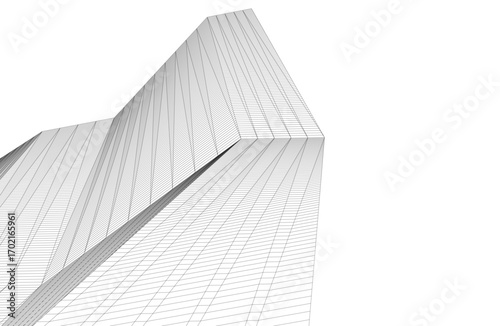 Architecture building 3d. Concept drawing
