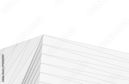 Architecture building 3d. Concept drawing