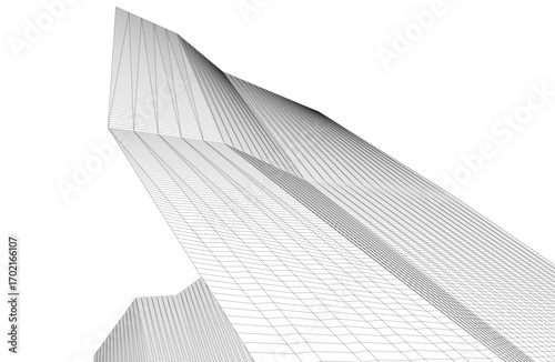 Architecture building 3d. Concept drawing