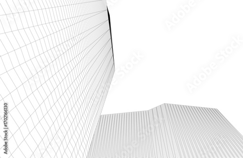 Architecture building 3d. Concept drawing