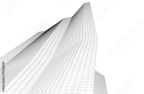 Architecture building 3d. Concept drawing