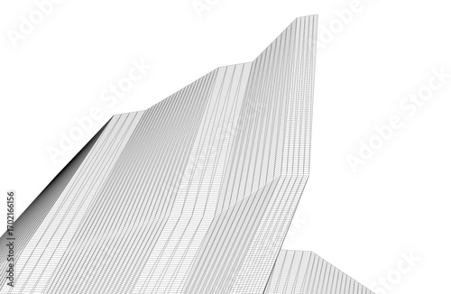 Architecture building 3d. Concept drawing