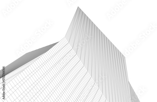 Architecture building 3d. Concept drawing