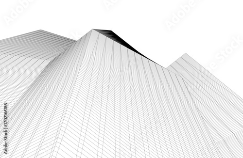 Architecture building 3d. Concept drawing