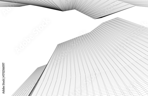 Architecture building 3d. Concept drawing