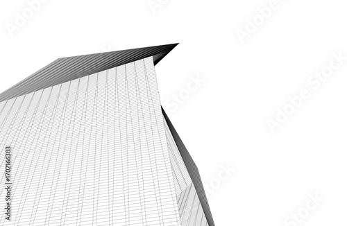 Architecture building 3d. Concept drawing