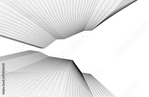 Architecture building 3d. Concept drawing