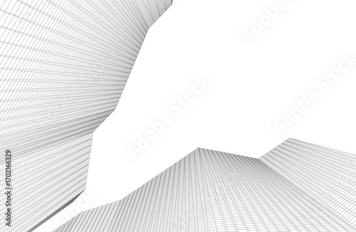 Architecture building 3d. Concept drawing