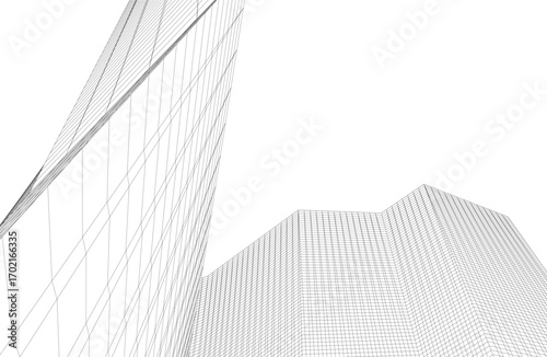 Architecture building 3d. Concept drawing