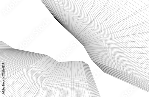 Architecture building 3d. Concept drawing