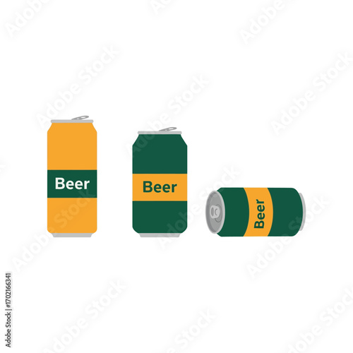 Refreshing beer cans collection minimalist design beverage drinks alcohol refreshment beverage packaging vector