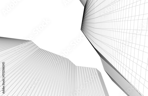 Architecture building 3d. Concept drawing