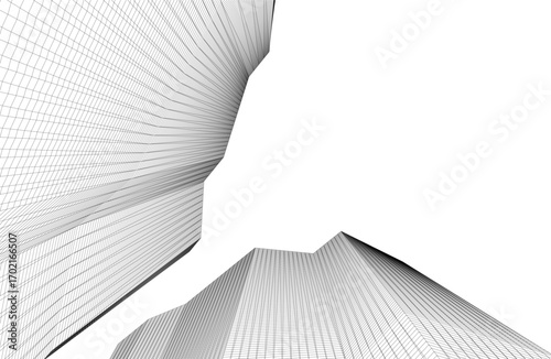 Architecture building 3d. Concept drawing