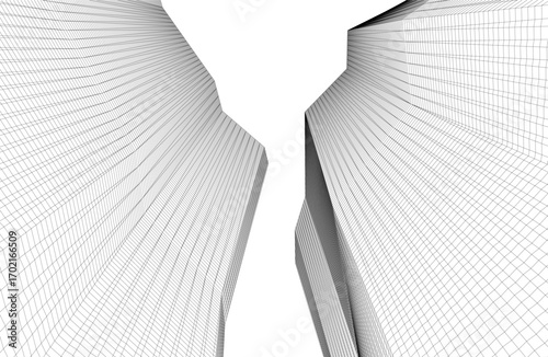 Architecture building 3d. Concept drawing