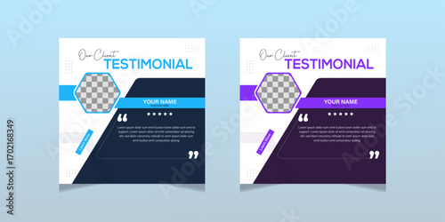Modern client testimonial, Minimalist and modern social media post template, Creative Modern client testimonial