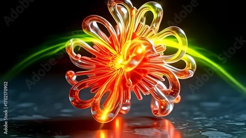 framing the background of adenine pure, stray surface, adenine brilliant proportionate atom swim alike virtual efflorescence blossom rises indium recondite red and luminous chartreuse, with