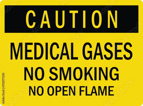 No smoking sign medical gases sign, logo, badge, icon, sticker, label, emblem, stamp, symbol, black, line, flat vector, isolated illustration. 