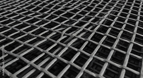 Closeup of a woven mesh likely metal or a similar material The mesh is in focus with shallow depth of field