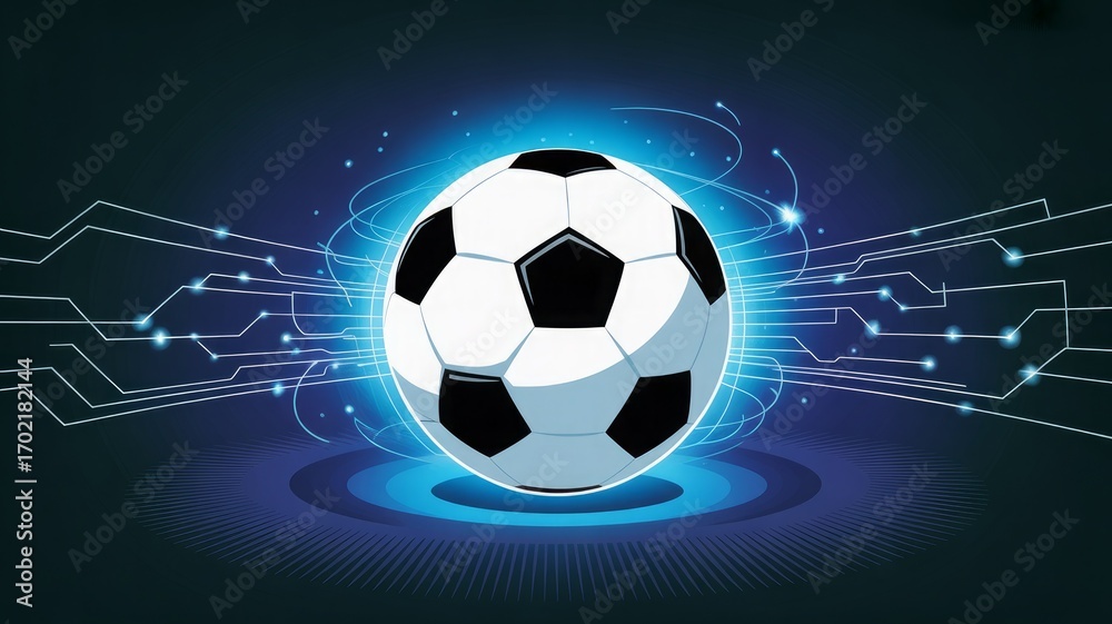 Fototapeta premium White and black leather soccer ball in a net on an isolated background