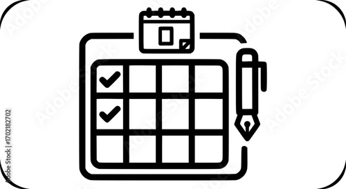 Habit tracker outline icon vector
