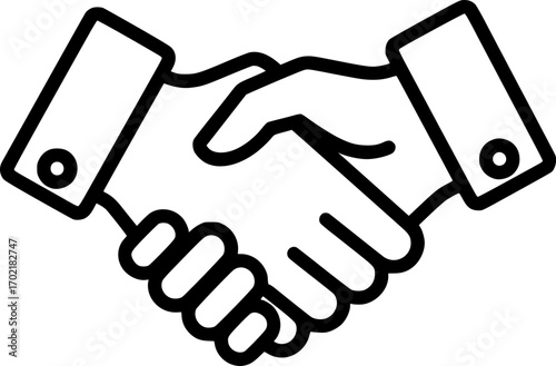 Handshake outline icon vector
