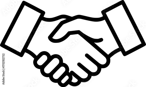 Handshake outline icon vector
